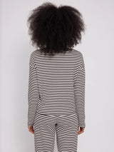 Long-Sleeve Top Rib Jersey Black Coffee in Cotton | MAZINE