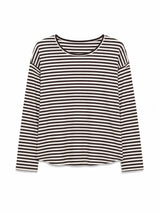 Long-Sleeve Top Rib Jersey Black Coffee in Cotton | MAZINE