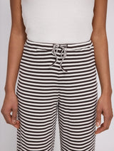 Striped Trousers Rib Black Coffee/White | MAZINE