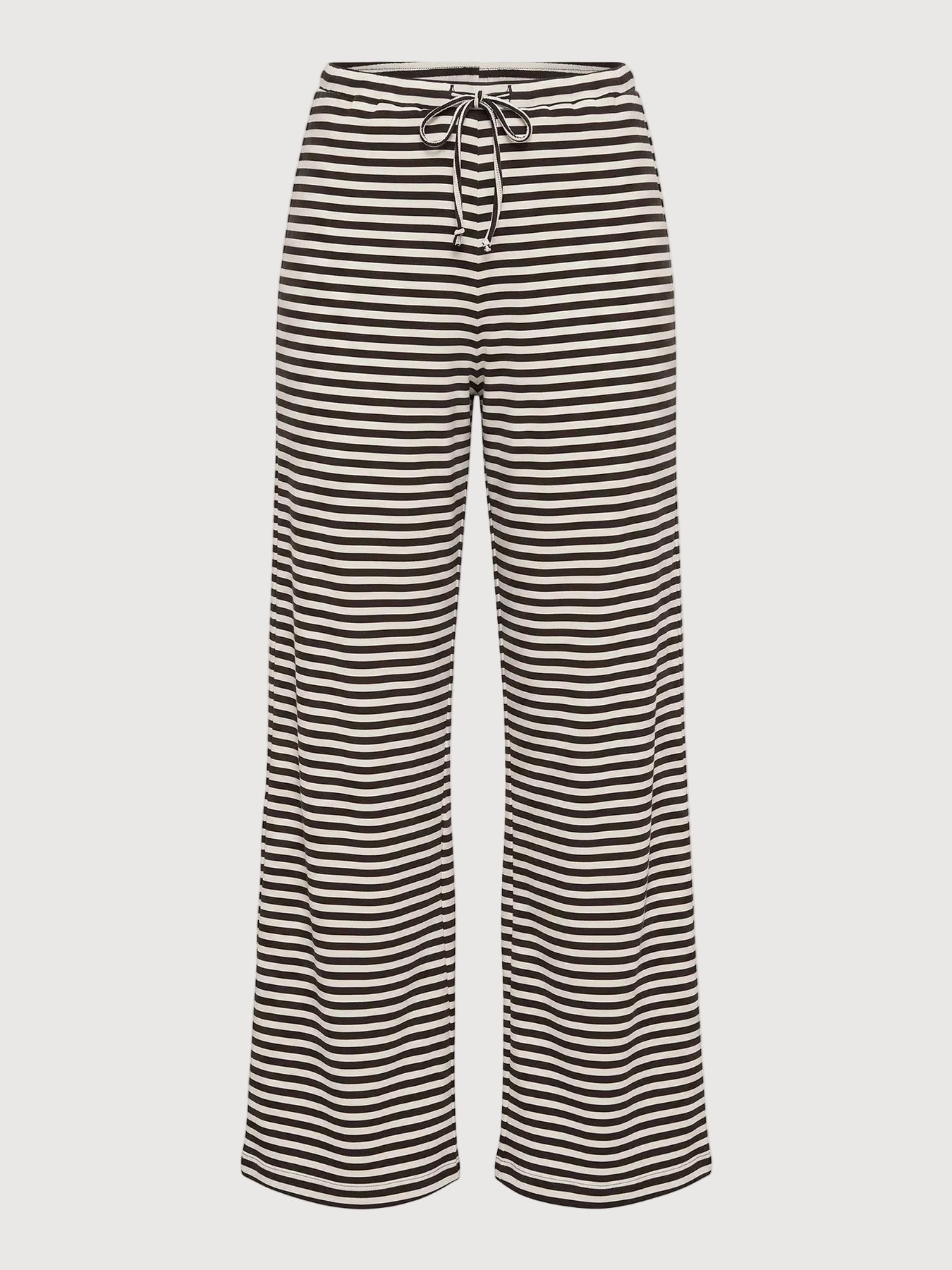 Striped Trousers Rib Black Coffee/White | MAZINE