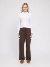 Trousers Rib Jersey Black Coffee in Cotton | MAZINE