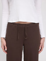 Trousers Rib Jersey Black Coffee in Cotton | MAZINE