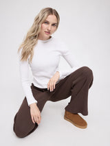 Trousers Rib Jersey Black Coffee in Cotton | MAZINE