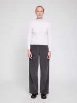 Cordhose mit Falten Anthrazit Baumwolle | MAZINE