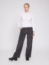 Cordhose mit Falten Anthrazit Baumwolle | MAZINE