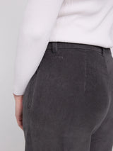Cordhose mit Falten Anthrazit Baumwolle | MAZINE