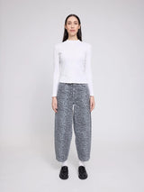 Jeans Printed Barrel Leg Grey in Cotton | MAZINE