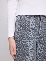 Jeans Printed Barrel Leg Grey in Cotton | MAZINE