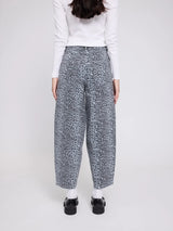 Jeans Printed Barrel Leg Grey in Cotton | MAZINE