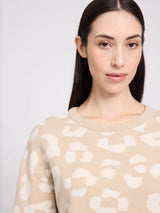 Pullover Leo Jacquard Light Beige/Tofu | MAZINE