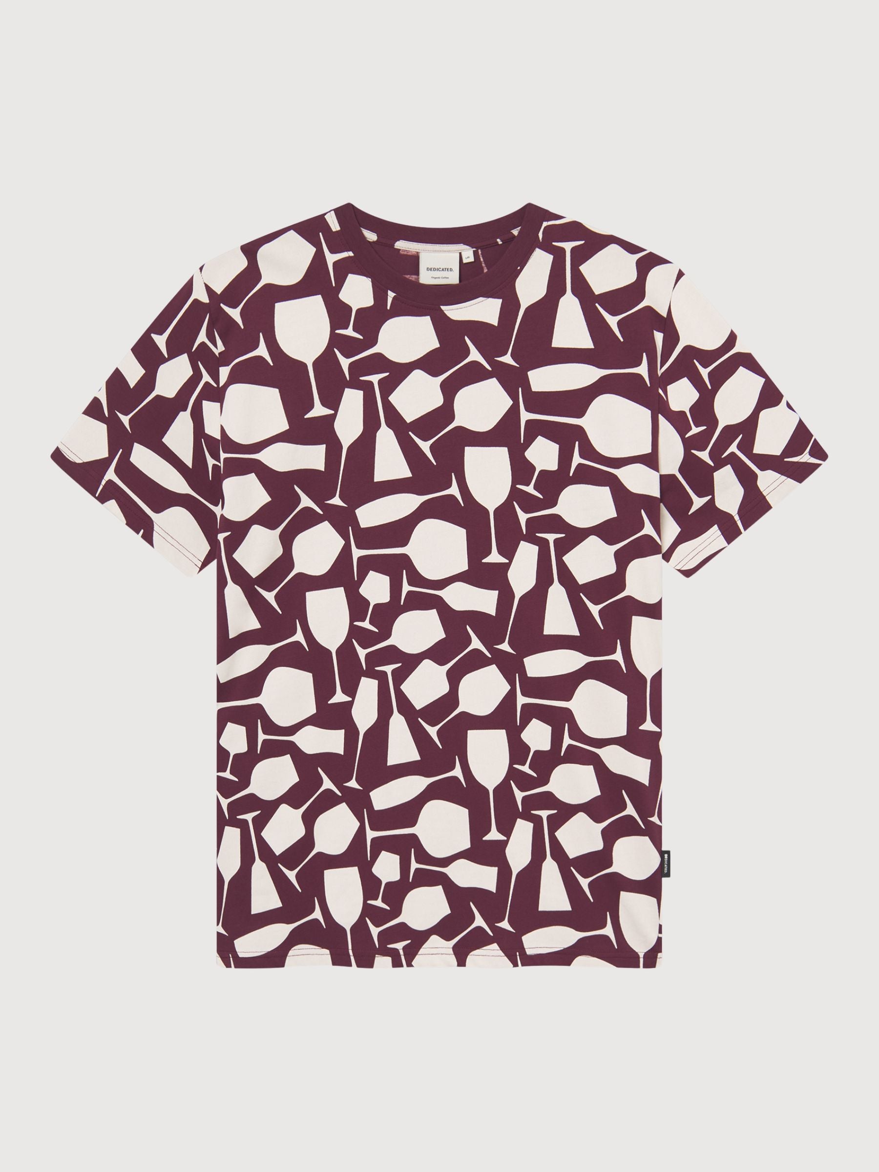 T-shirt Stockholm Wine Cups Rosso Fico | DEDICATED