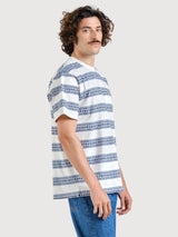 T-shirt Stockholm Floral Stripe Blue |  Dedicated