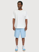 Pantaloncini in denim da uomo, modello pull-on, colore azzurro chiaro | Mazine
