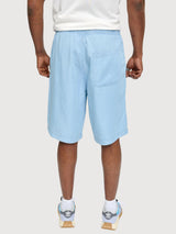 Pantaloncini in denim da uomo, modello pull-on, colore azzurro chiaro | Mazine