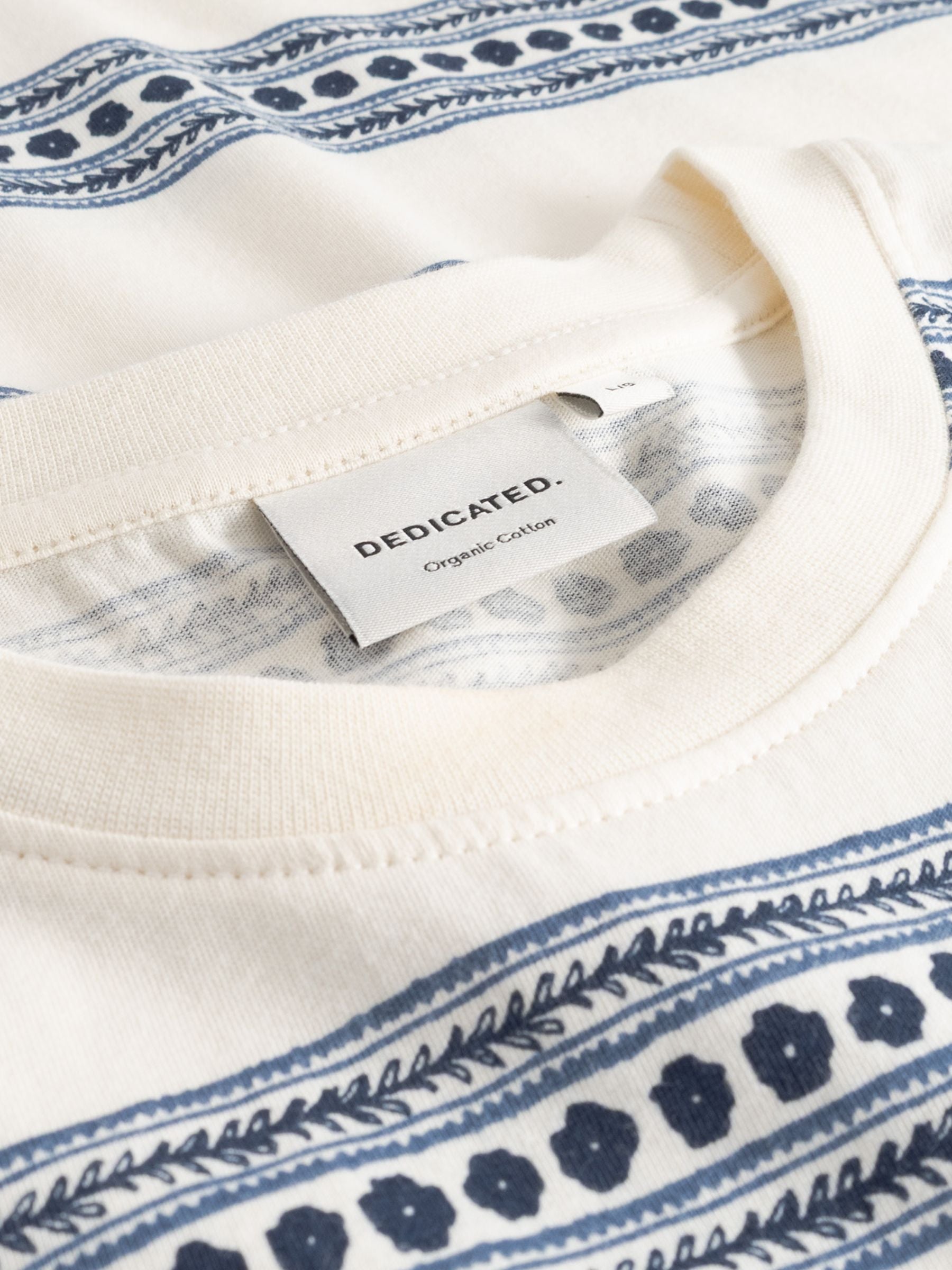 T-shirt Stockholm Floral Stripe Blue |  Dedicated