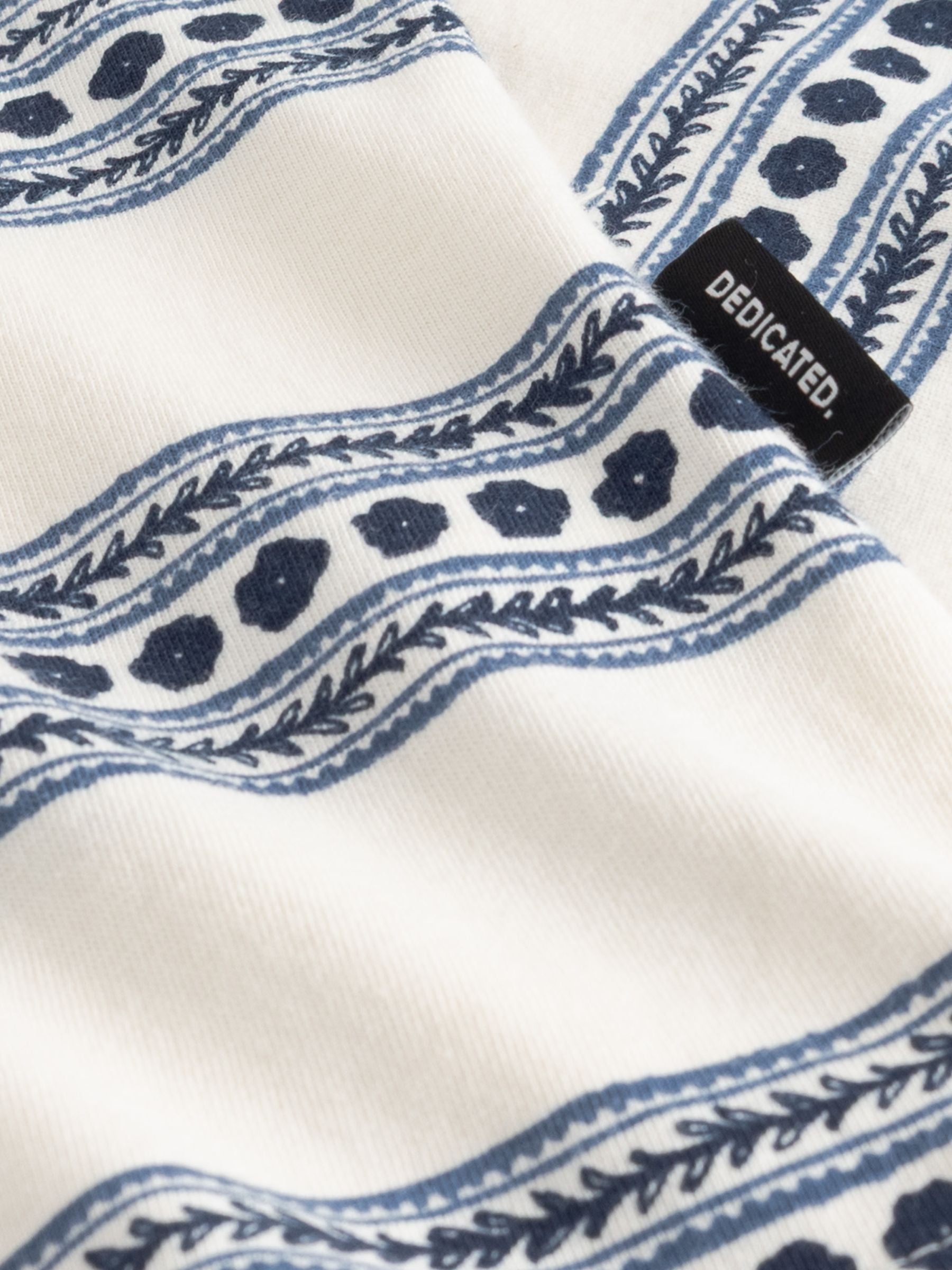 T-shirt Stockholm Floral Stripe Blue |  Dedicated