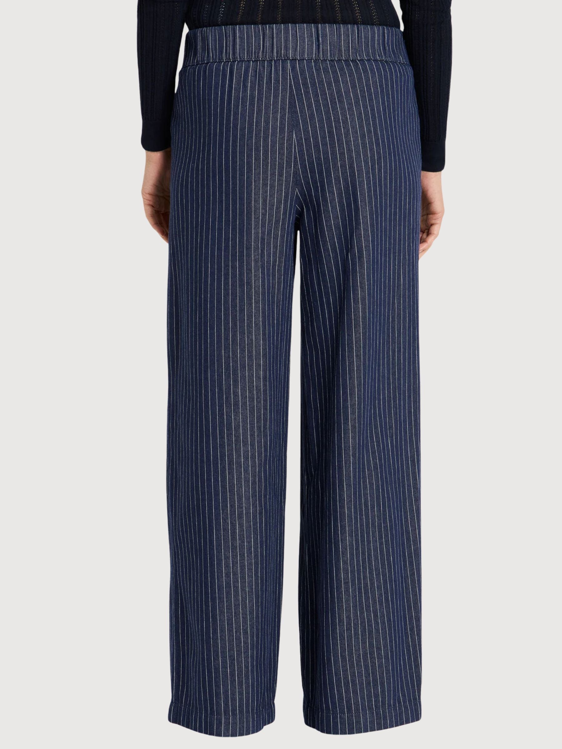Trouser Striped Blue/White Gots Cotton | Lanius