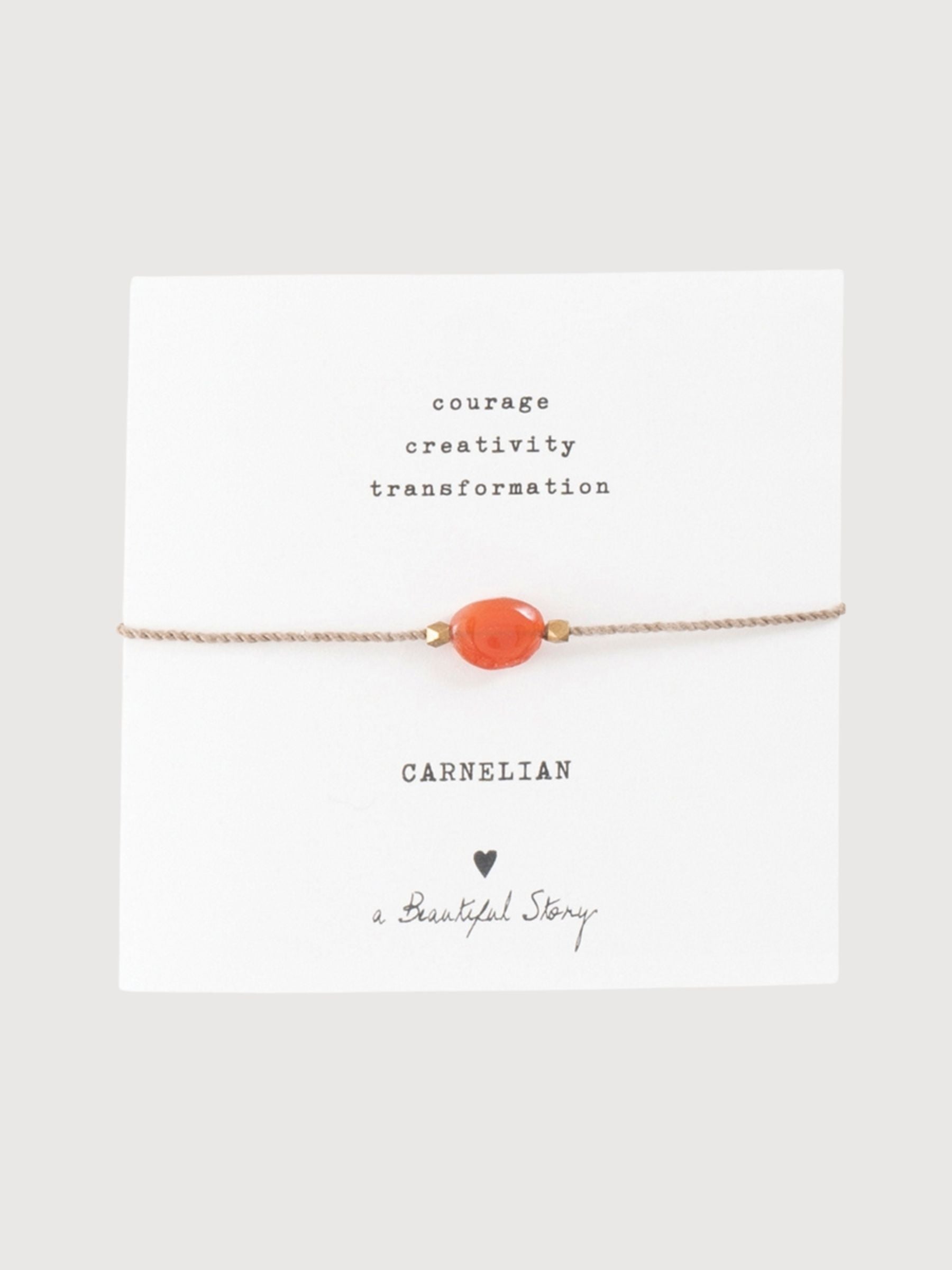 Bracelet Gemstone with Card Carnelian | A Beautiful Story