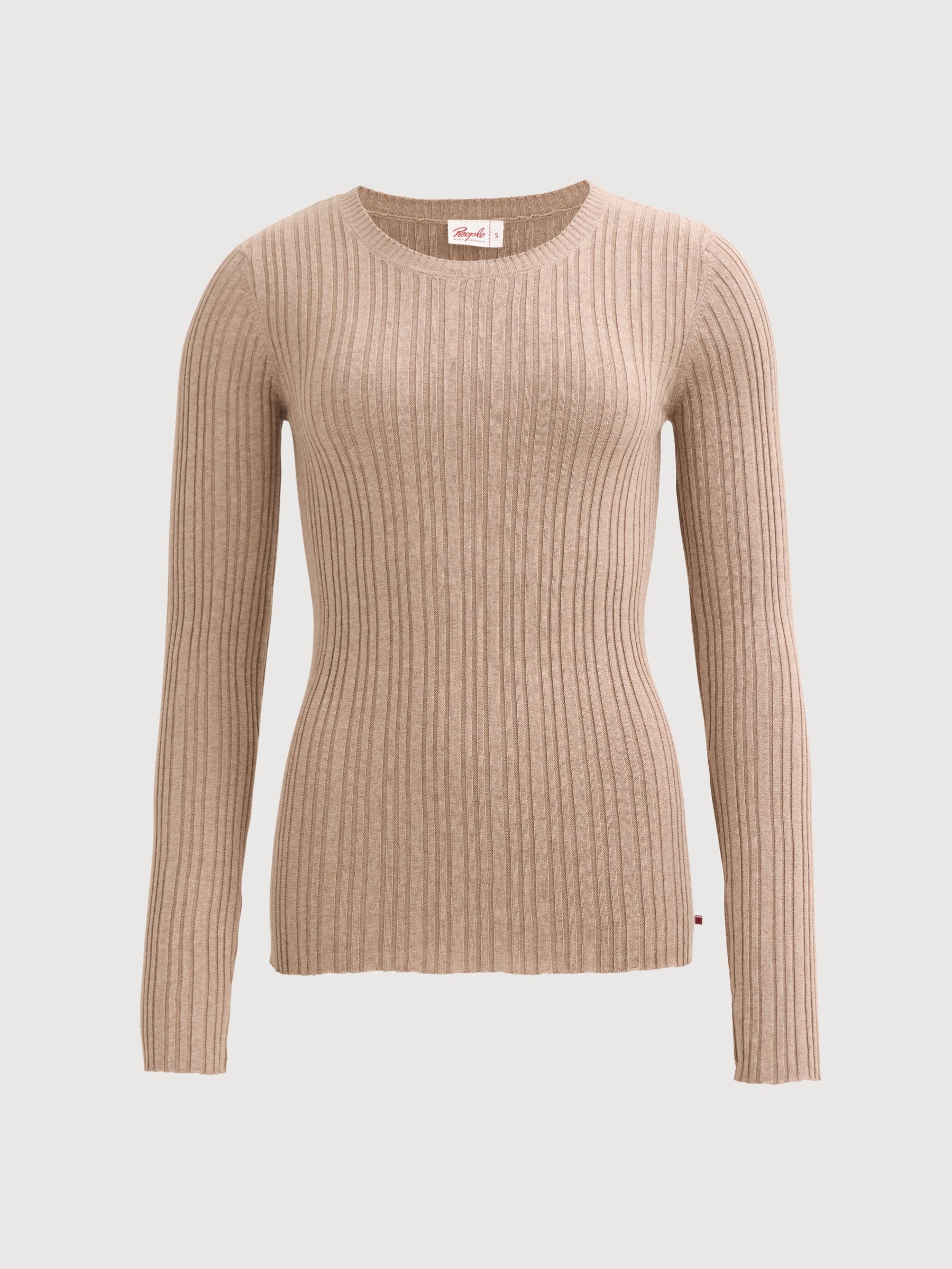 Pullover Knit Beige Melange | PEOPLE WEAR ORGANIC
