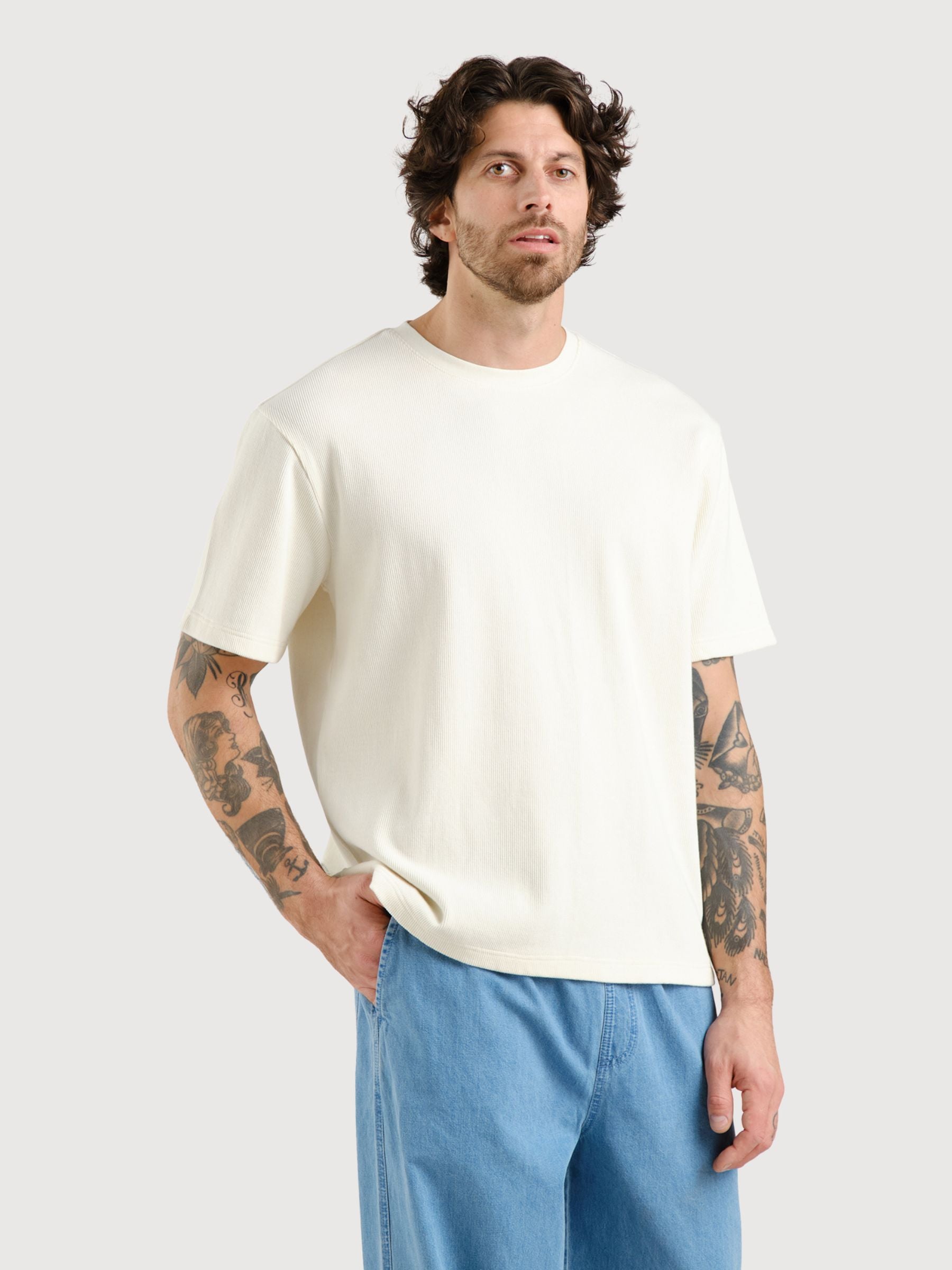T-shirt Danviken Waffle Off-White Man | Dedicated