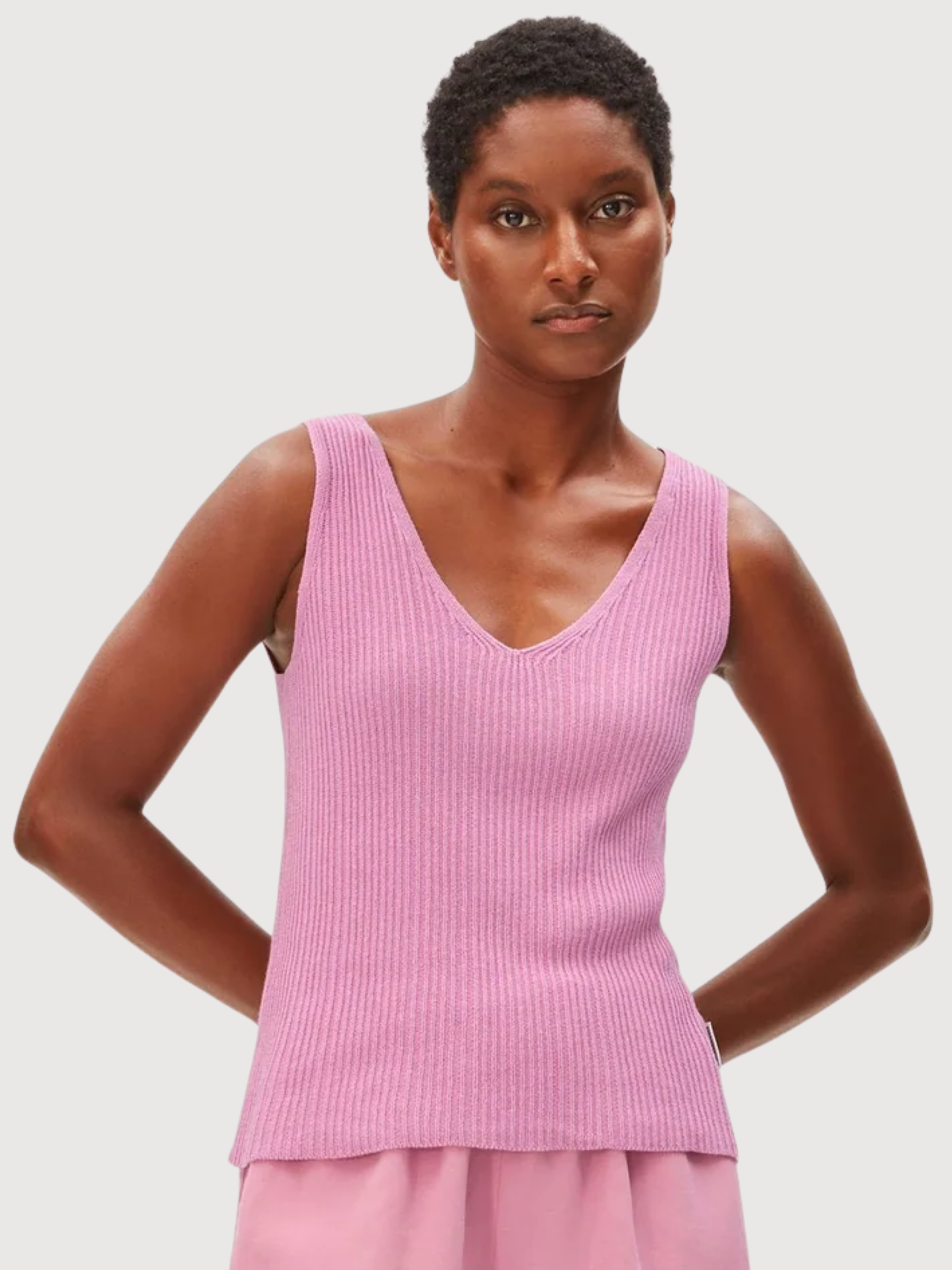 Top Knit Linen Blend Washed Berry | Armedangels