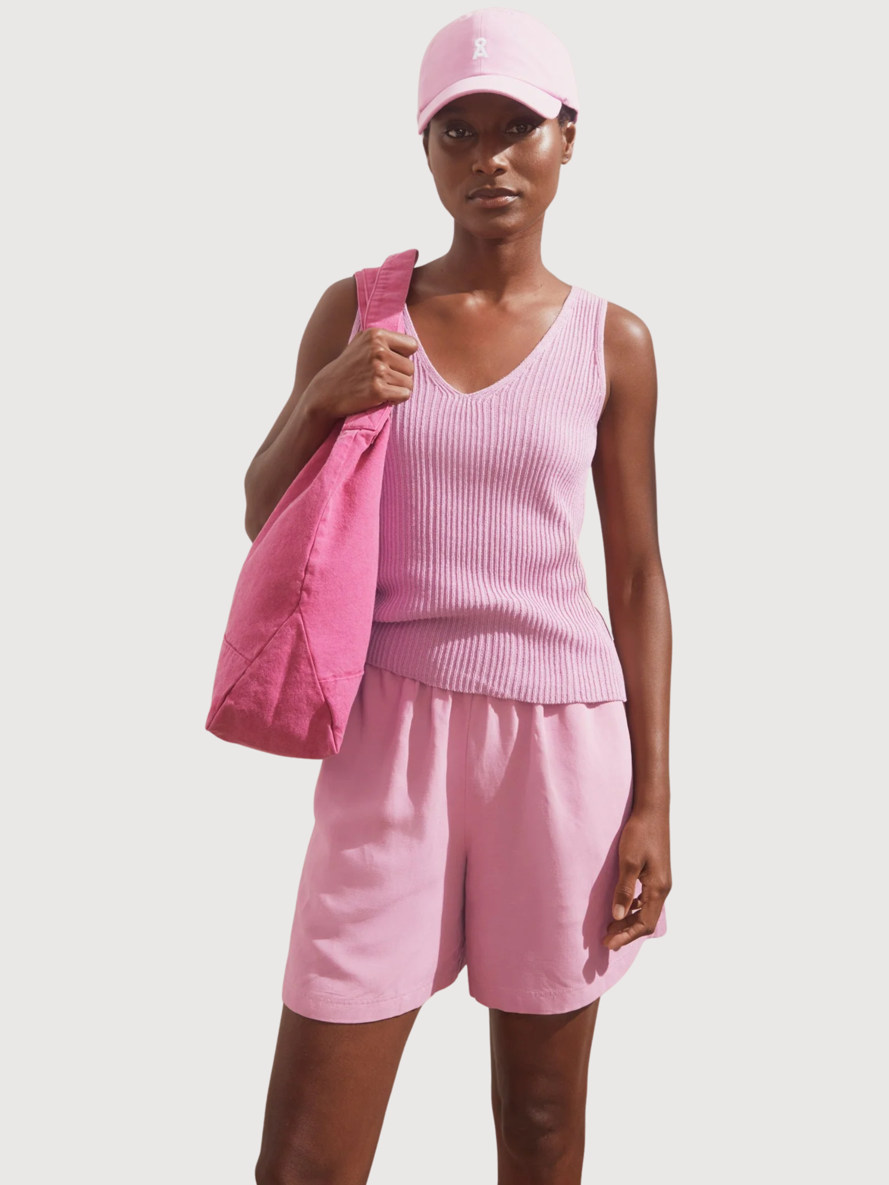 Top Knit Linen Blend Washed Berry | Armedangels