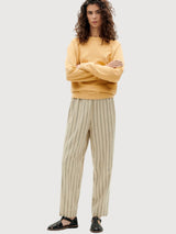 Pantaloni Esther Grigio a righe Cotone organico | Thinking Mu