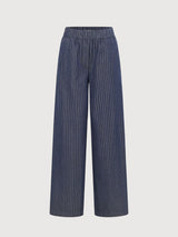 Trouser Striped Blue/White Gots Cotton | Lanius