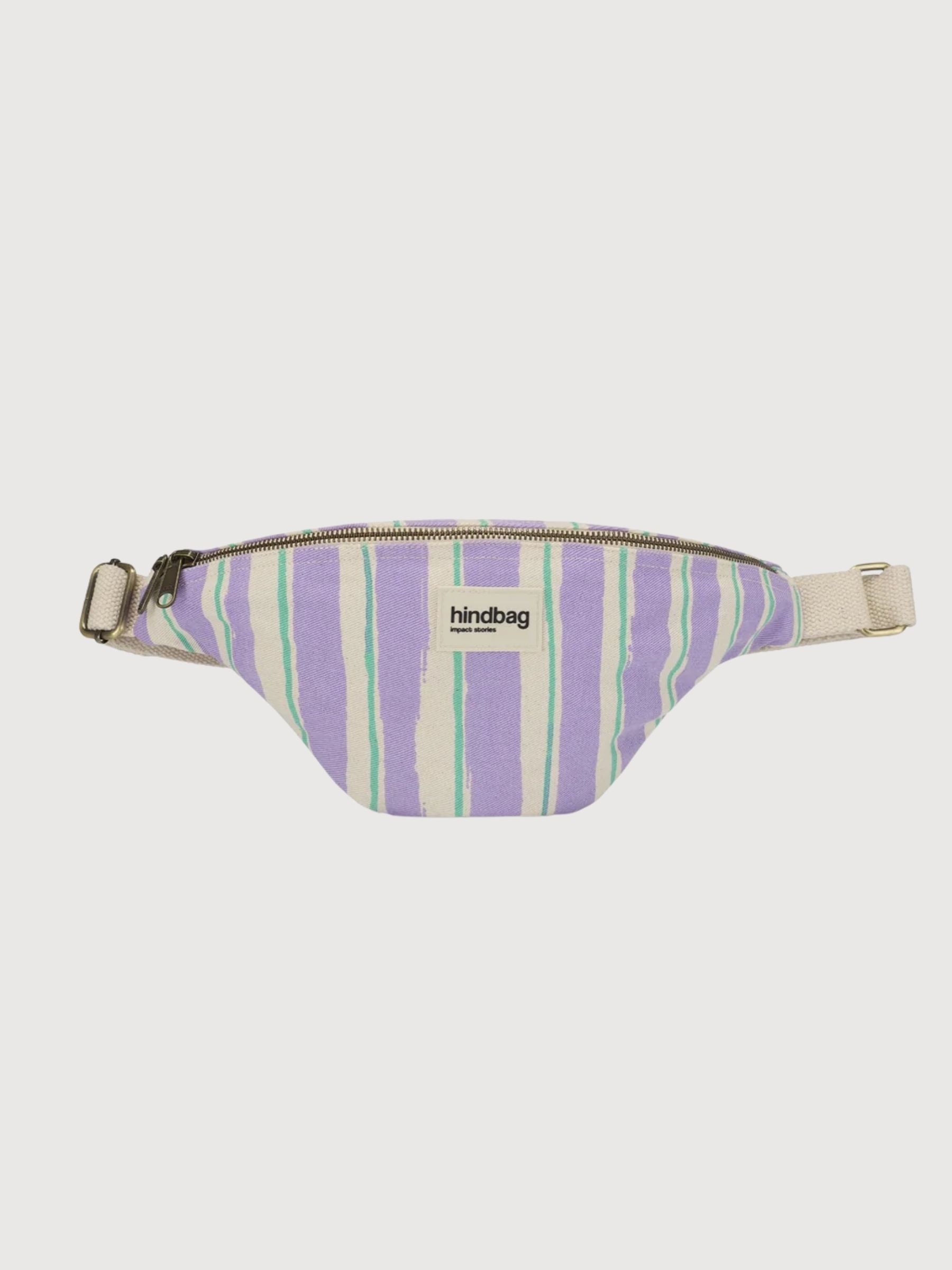 Marsupio Olivia Rayures Vert e Parme | Hindbag