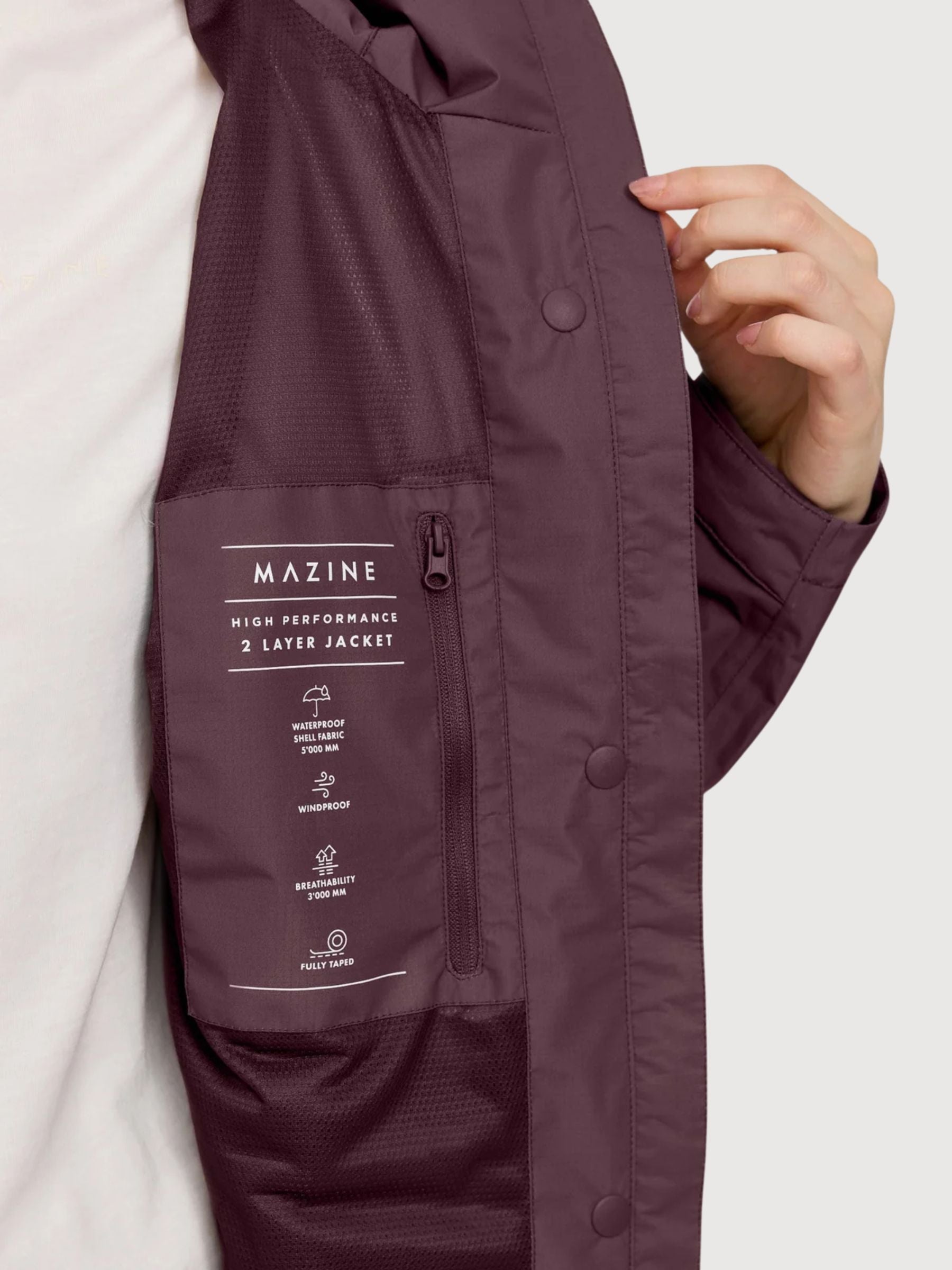 Kurze Ripstop-Jacke für Damen, Beerenbraun | Mazine