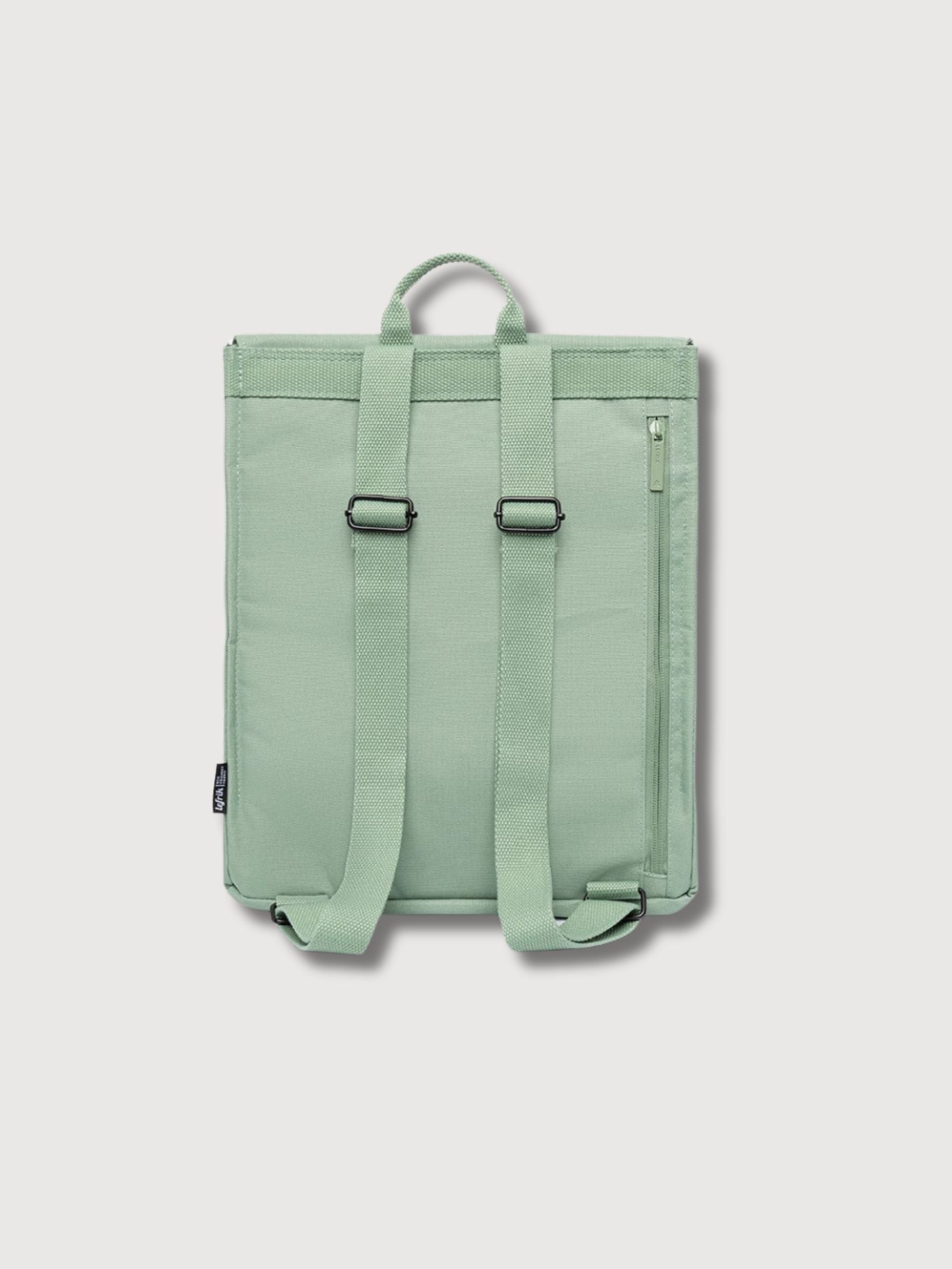 Praktischer Mini neuer Salbei Rucksack in recyceltem Polyester