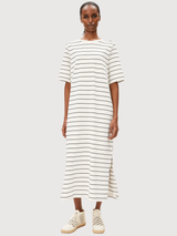 Vestito Xelinaa a Righe Greggio Nero | Armedangels