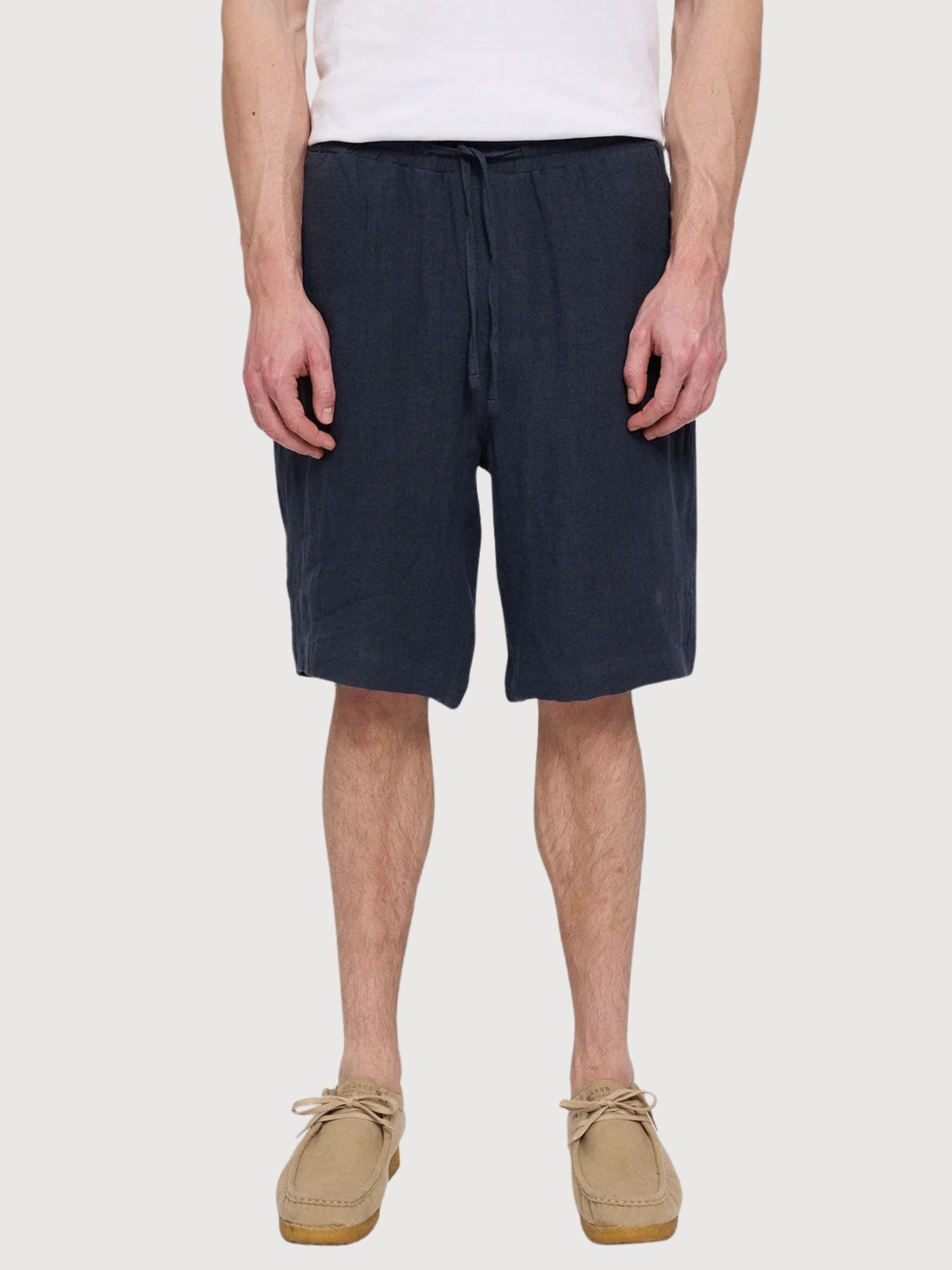 Shorts Linen Pull-On Man Ink Blue | Mazine