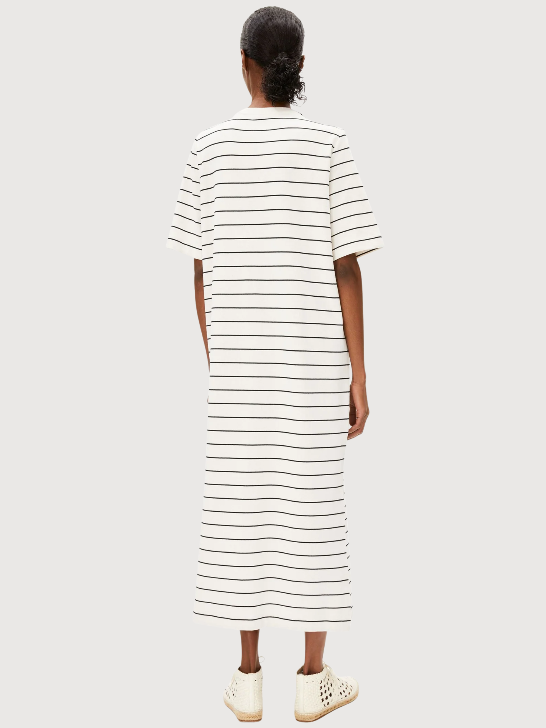 Vestito Xelinaa a Righe Greggio Nero | Armedangels