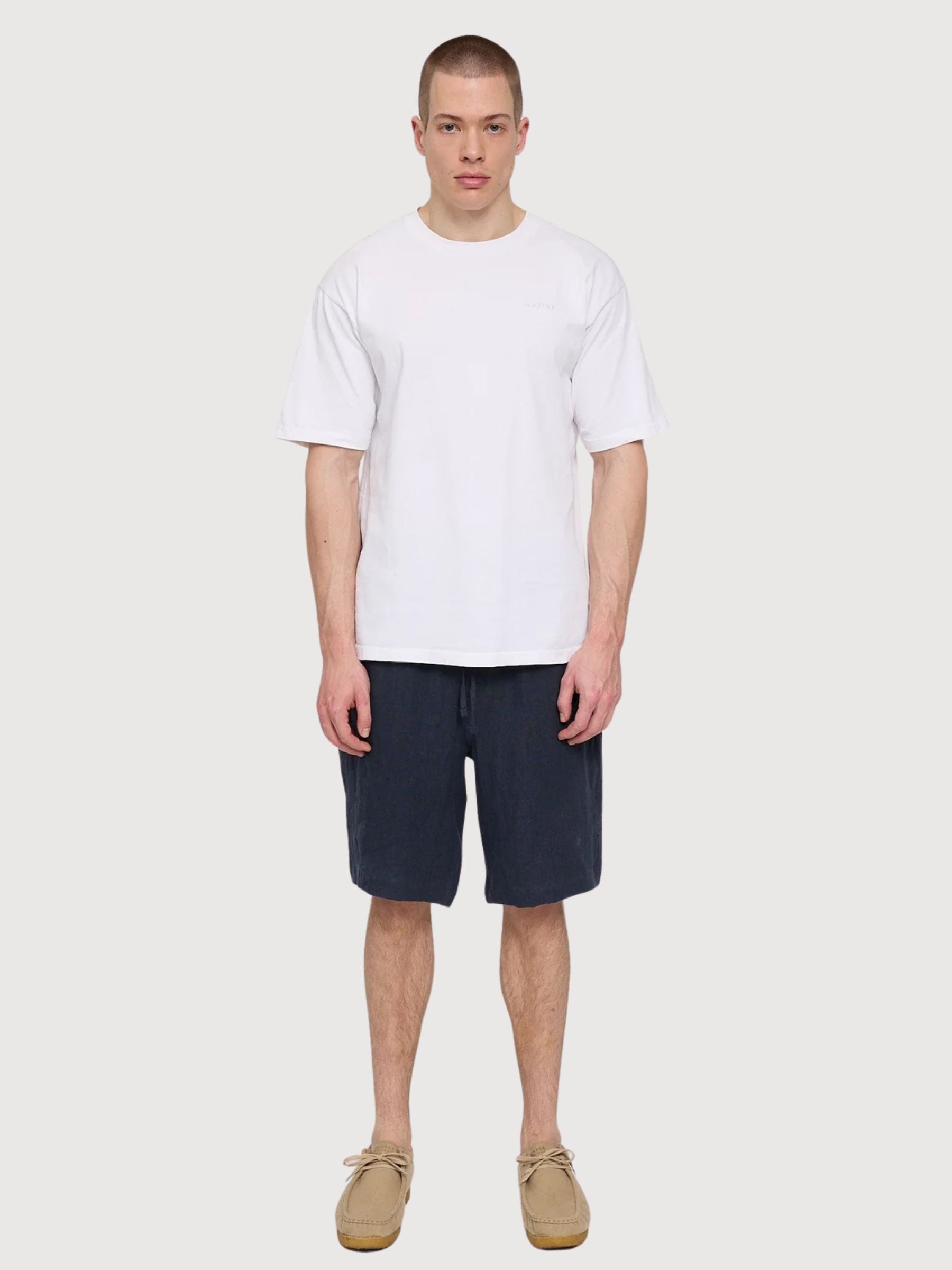 Shorts Linen Pull-On Man Ink Blue | Mazine