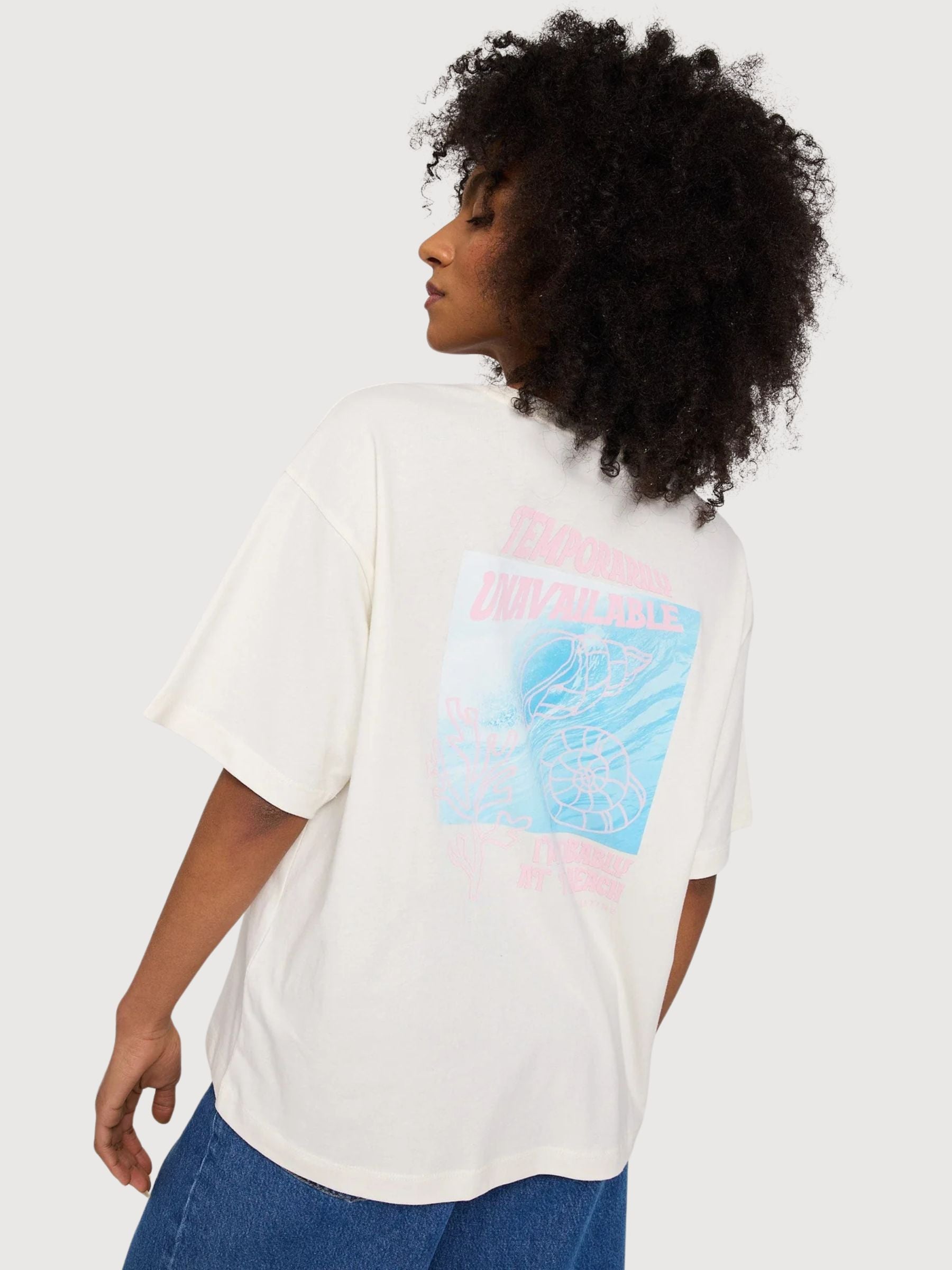 T-Shirt Back Print Woman Offwhite/Wave | Mazine