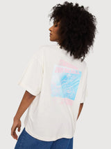 T-Shirt Back Print Woman Offwhite/Wave | Mazine
