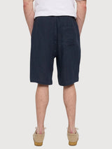 Pantaloncini da uomo in lino blu inchiostro | Mazine