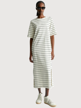 Vestito Xelinaa a Righe Greggio Nero | Armedangels