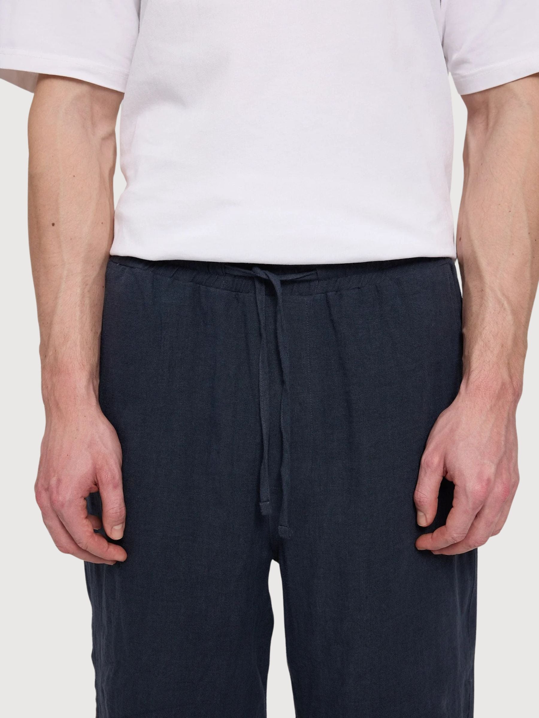 Shorts Linen Pull-On Man Ink Blue | Mazine
