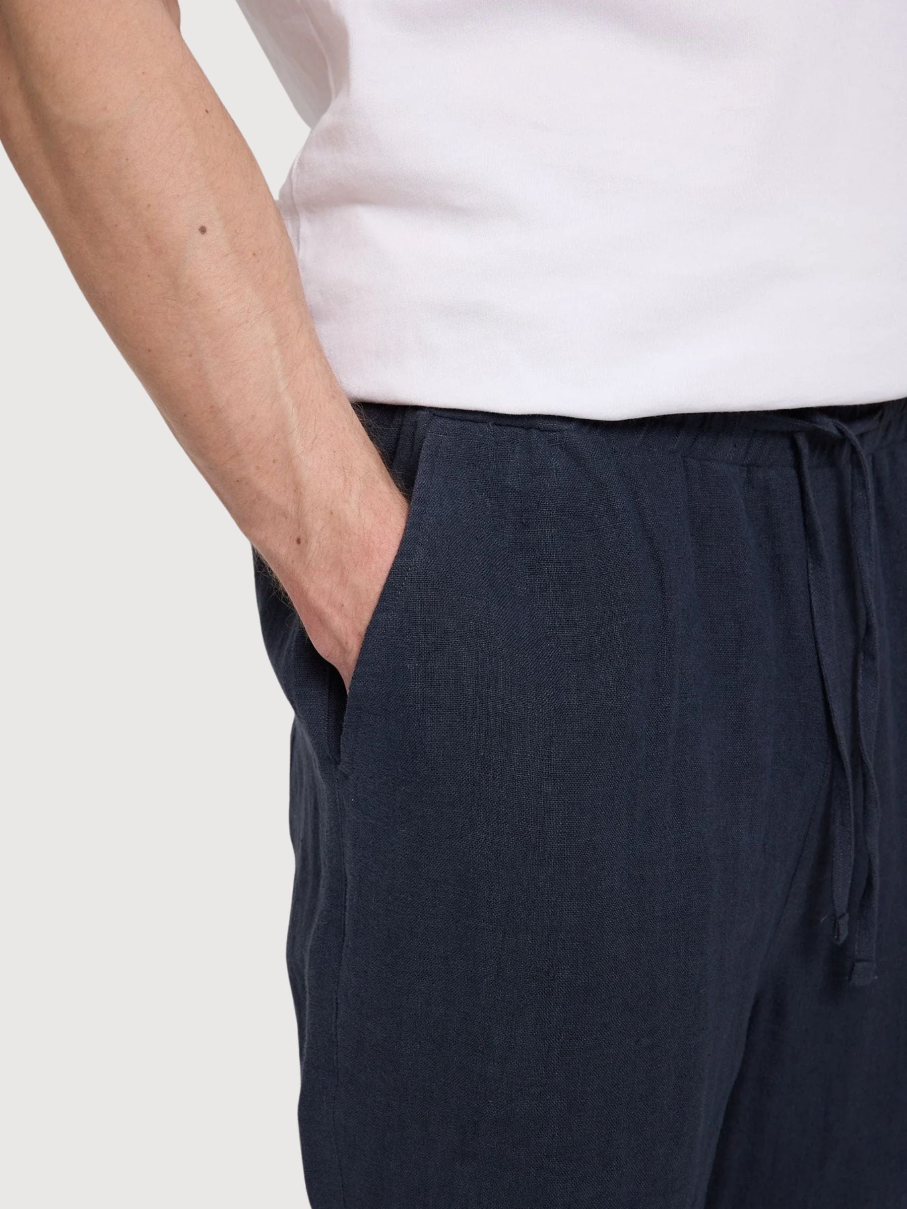 Shorts Linen Pull-On Man Ink Blue | Mazine