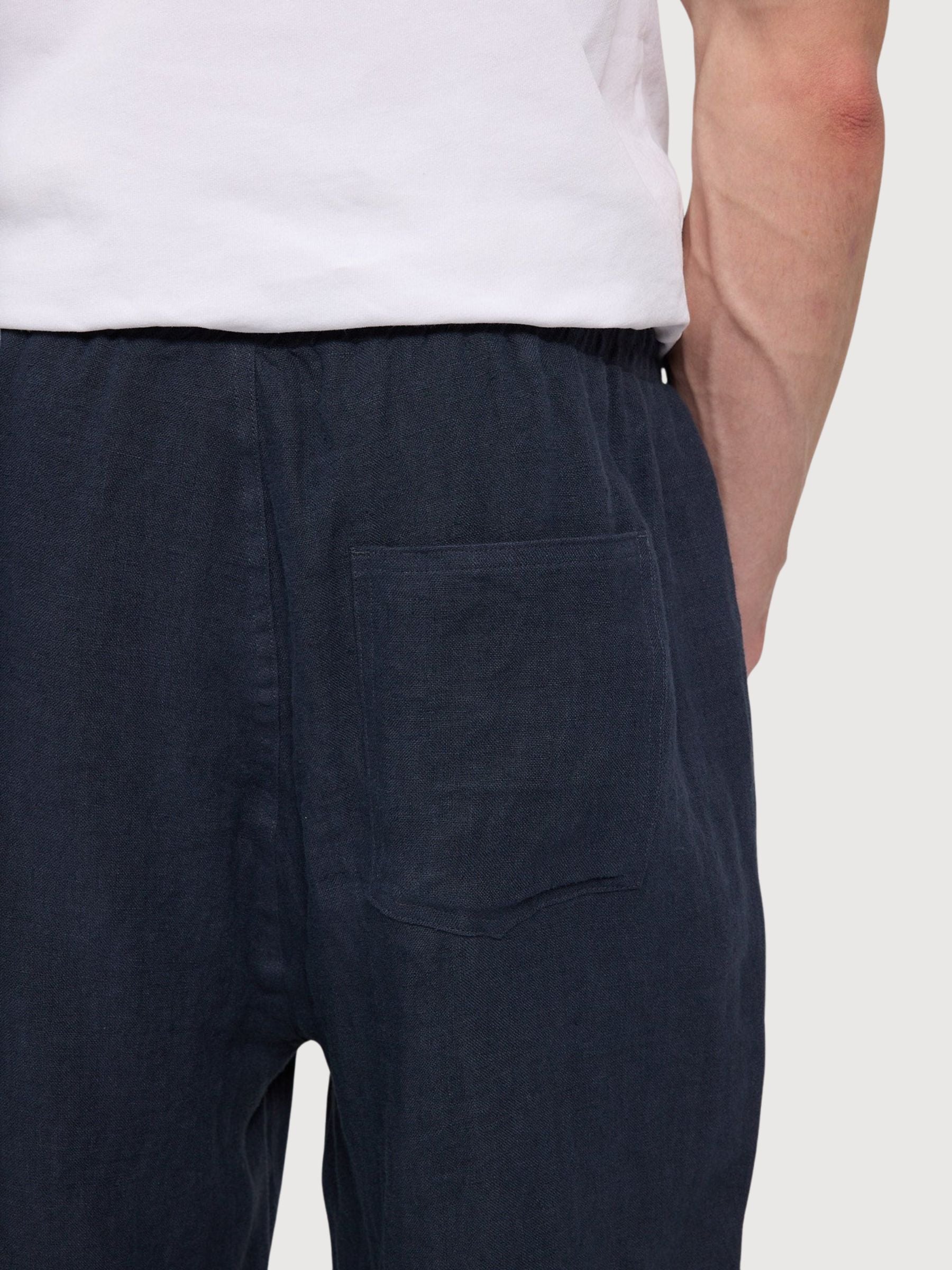 Shorts Linen Pull-On Man Ink Blue | Mazine