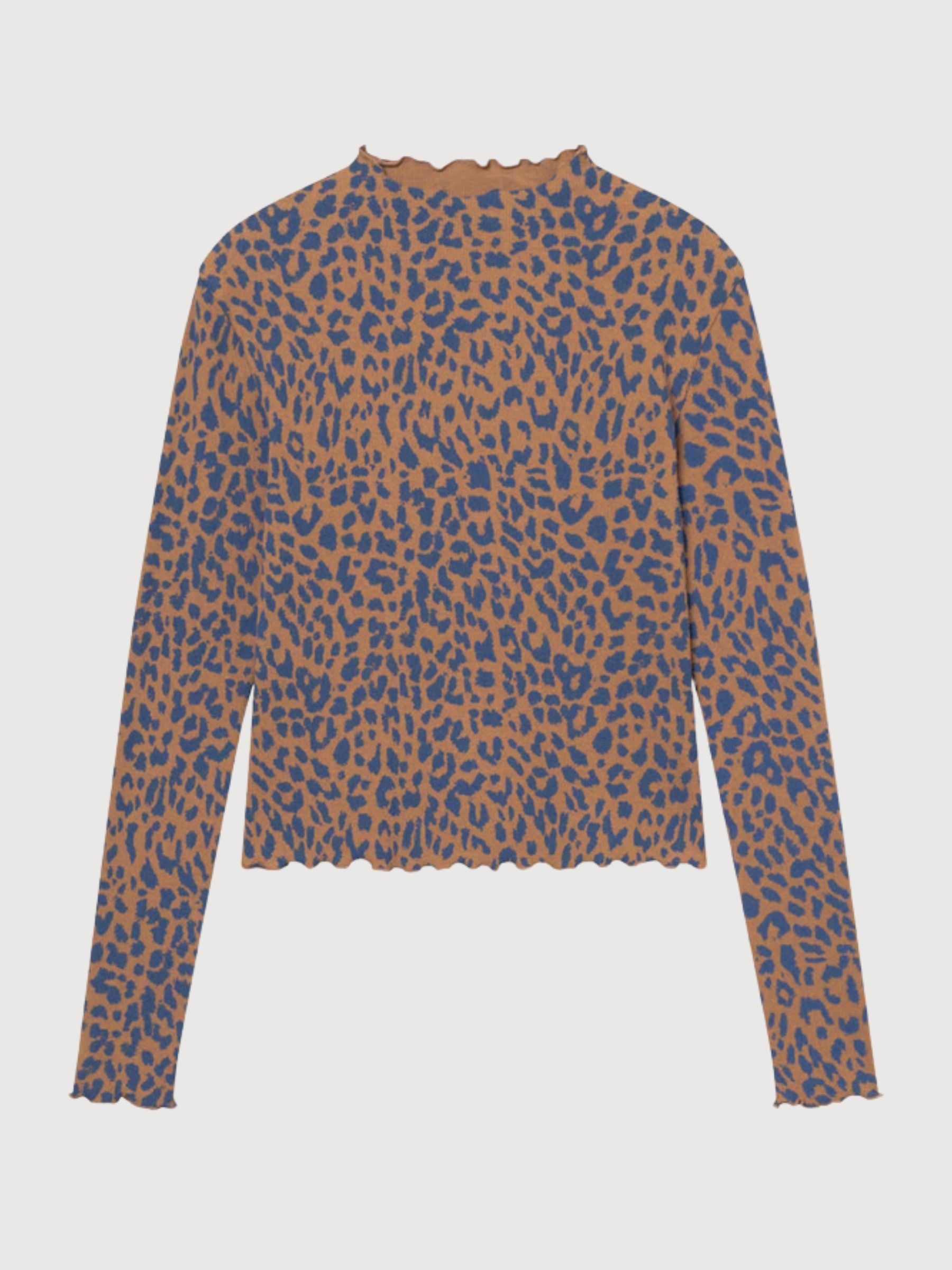T-shirt a maniche lunghe Ryd Leopard Marrone Chiaro | Dedicated