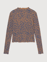 T-shirt a maniche lunghe Ryd Leopard Marrone Chiaro | Dedicated