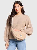 Half-moon bag Andrea Fur Beige | Hindbag