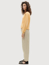 Pantaloni Esther Grigio a righe Cotone organico | Thinking Mu