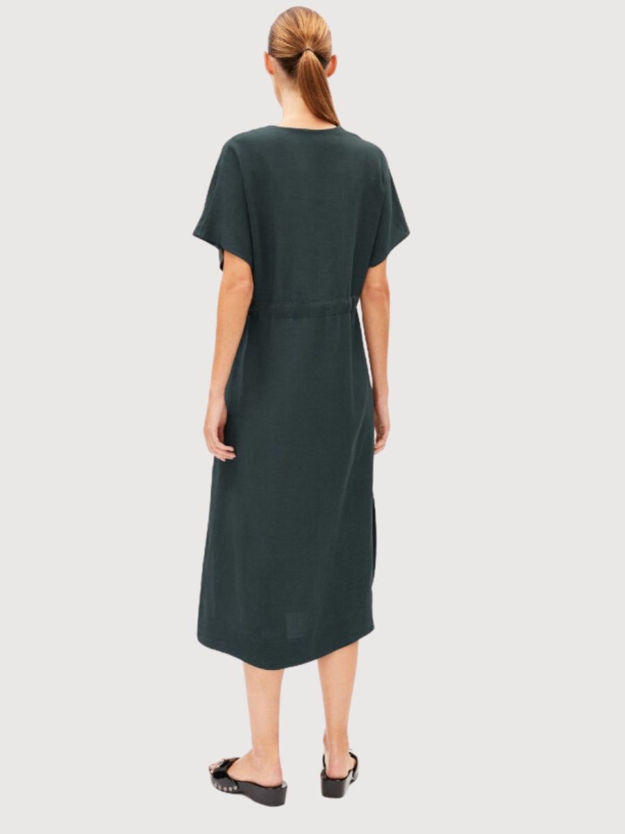 Dress Maahaliana Lino Green dark | Armedangels