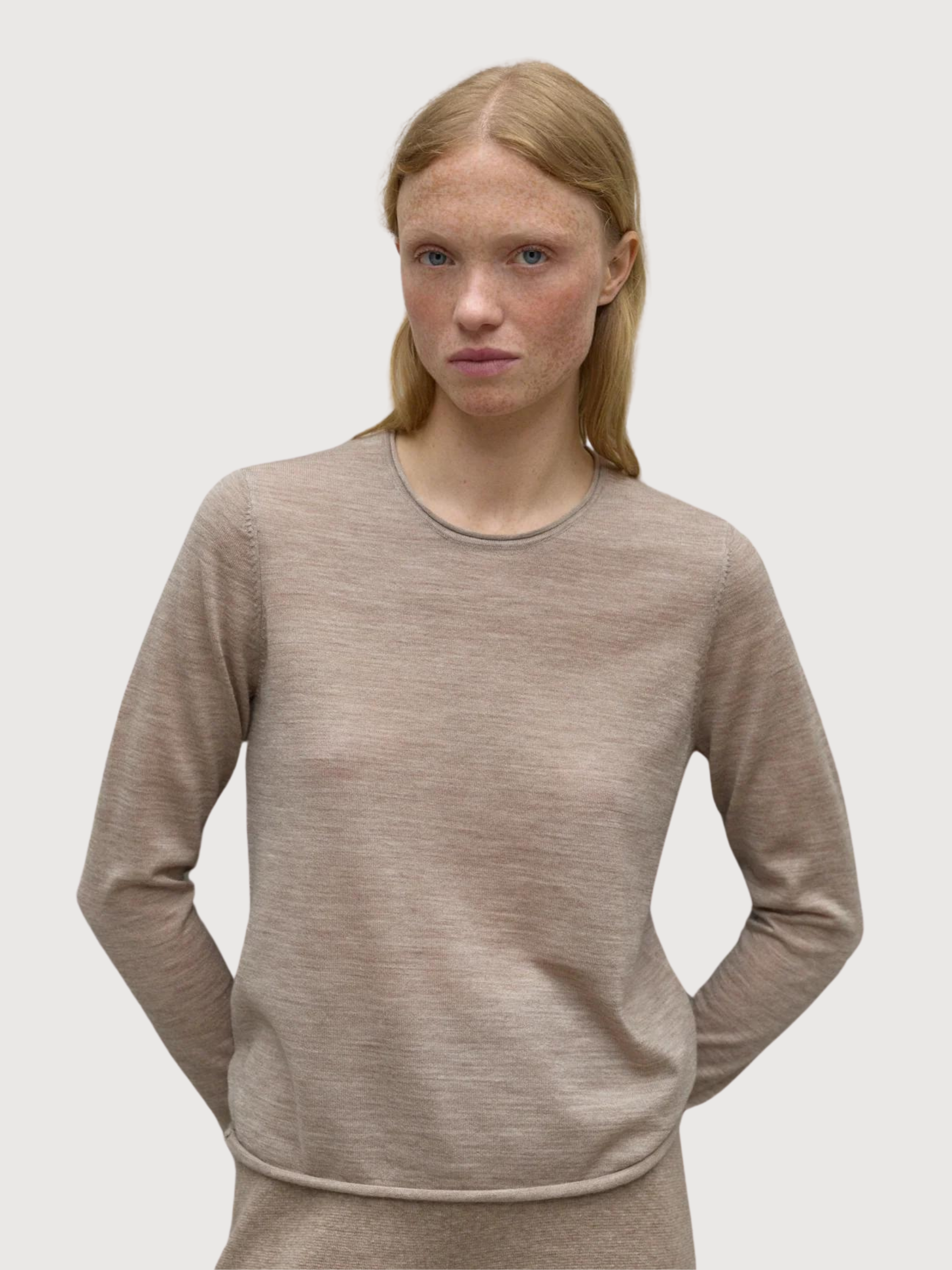 Milo Knit Woman Dark Sand Melange | Ecoalf