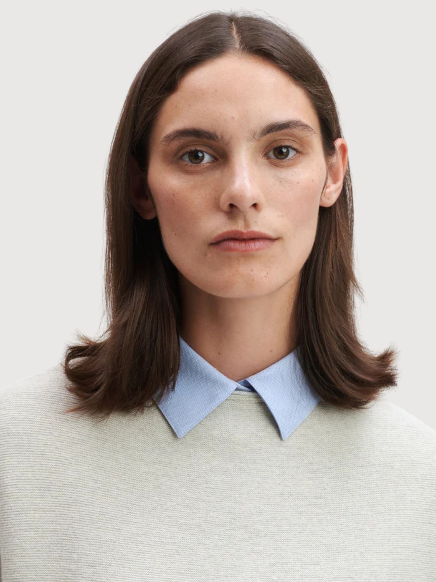 Camicia Evi Donna Ecru Merino/Cotone | Stapf