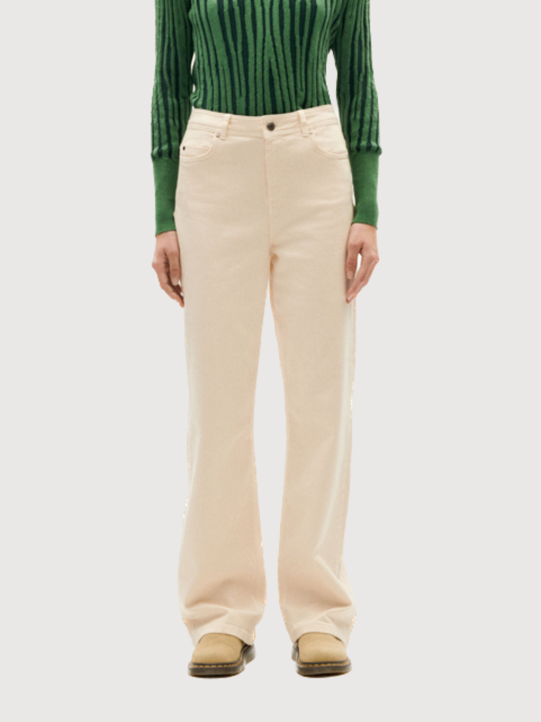 Ivory Theresa Beige Woman Trousers | Thinking Mu